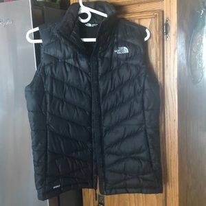 Black down north face vest